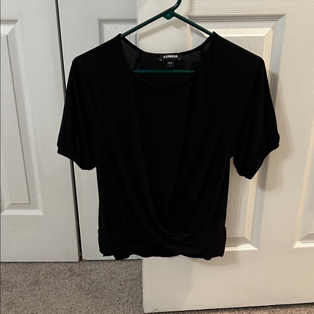 Express Women's Elegant Black Short Sleeve Top